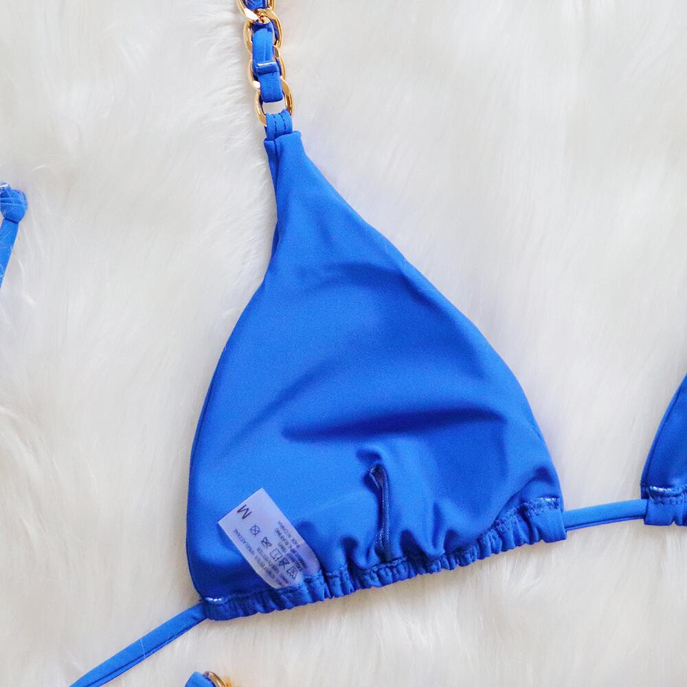 Sexy Micro Triangle Metal Chain Bikini