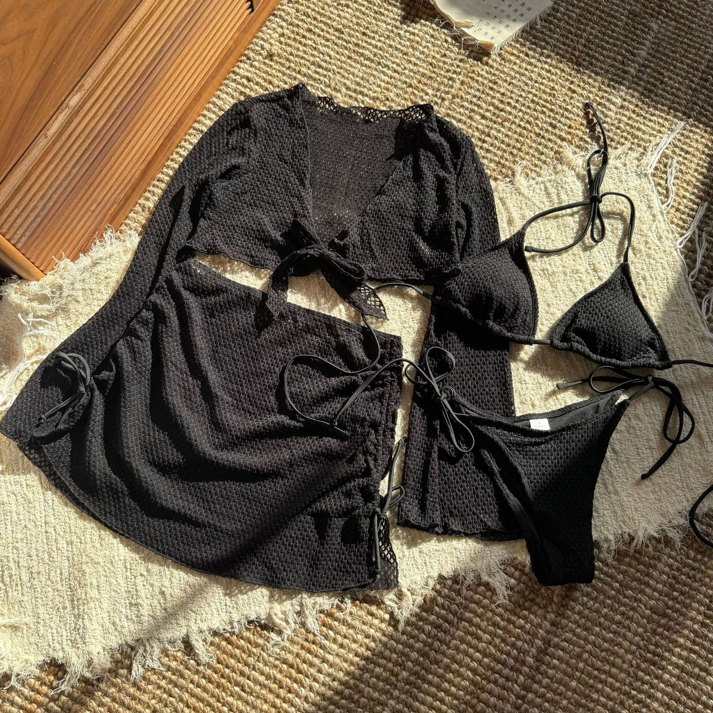 Solid Sexy Four-Piece Swimwear