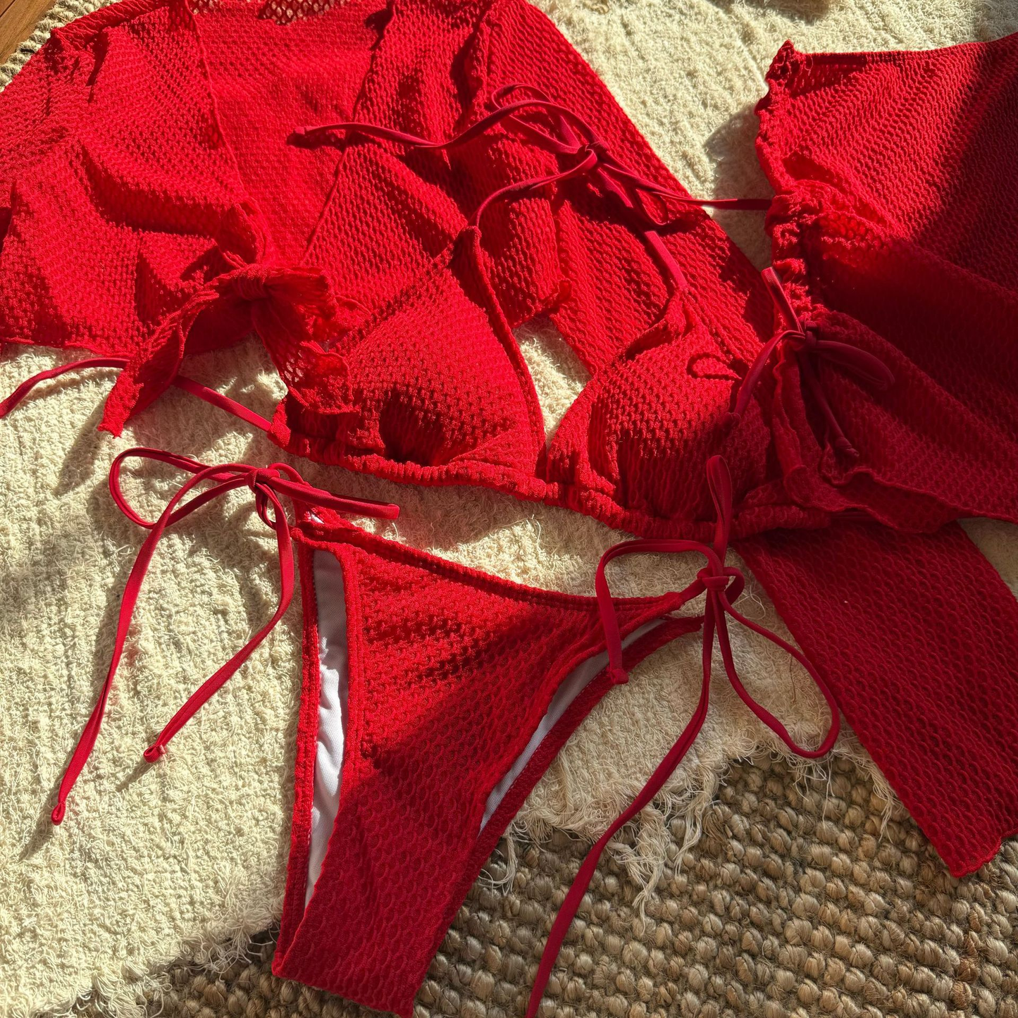 Solid Sexy Four-Piece Swimwear