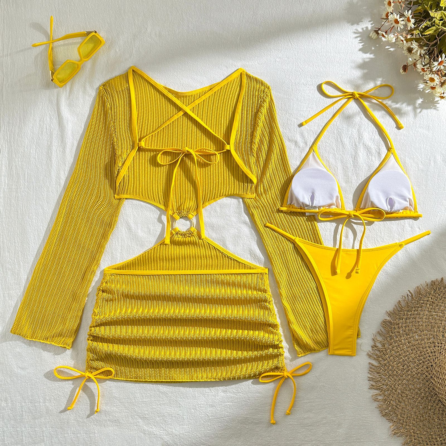 Three-Piece Beach Brazilian Bikini Set