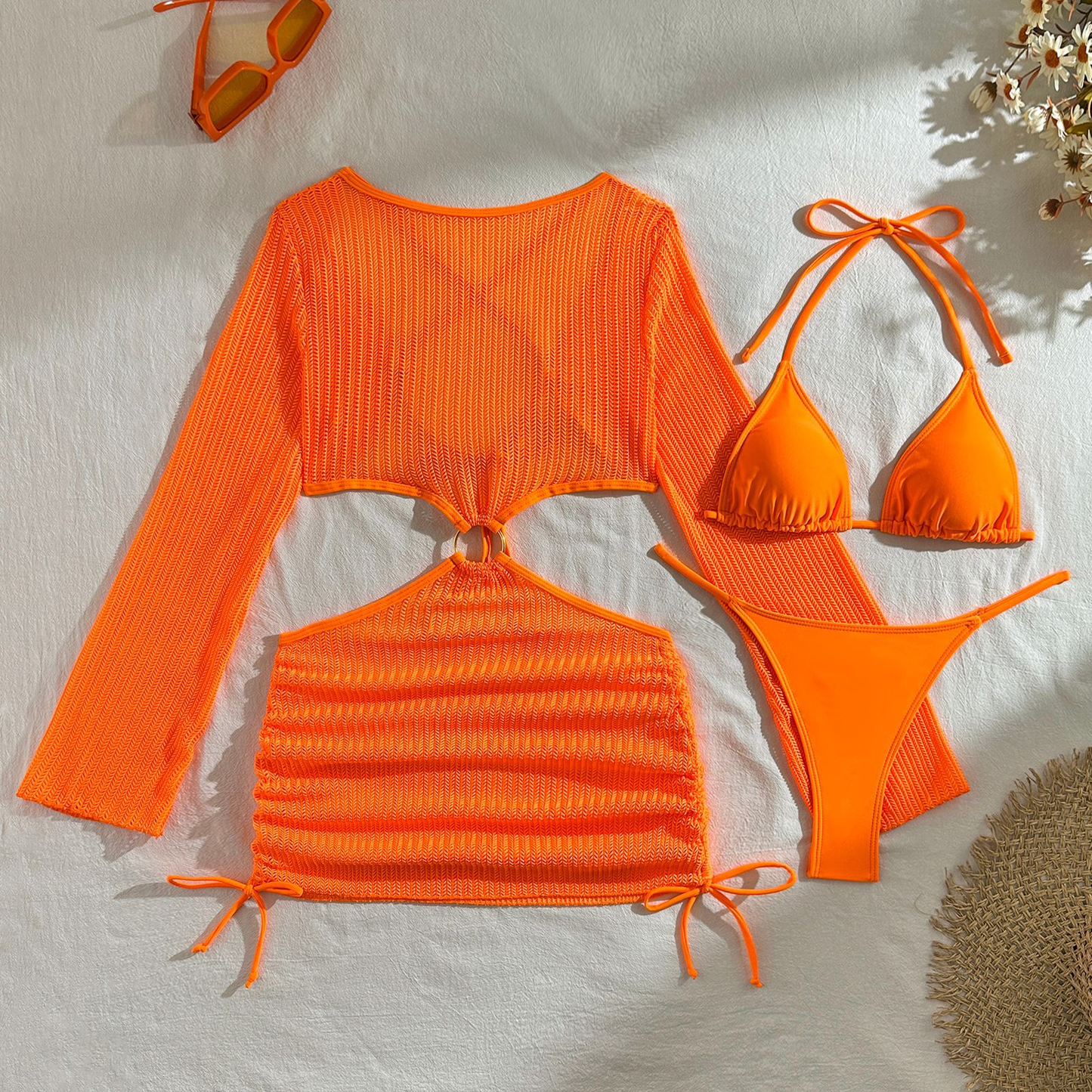 Three-Piece Beach Brazilian Bikini Set