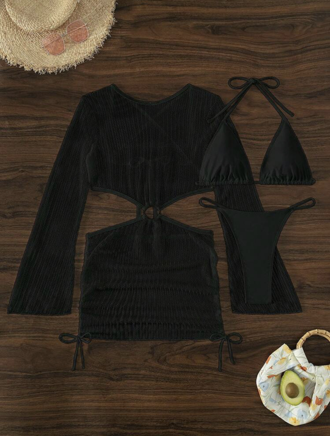 Three-Piece Beach Brazilian Bikini Set
