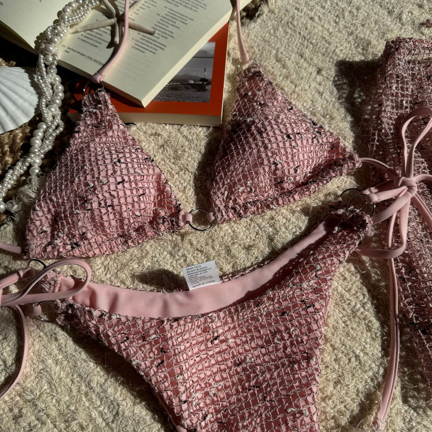 3PCS Halter Hollow Out Skirt Bikini