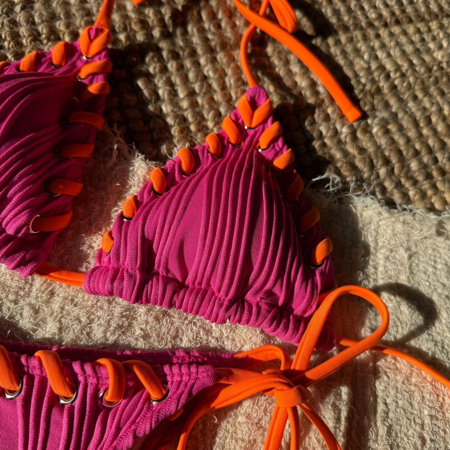 Micro Halter Wrinkled Weave Bikini