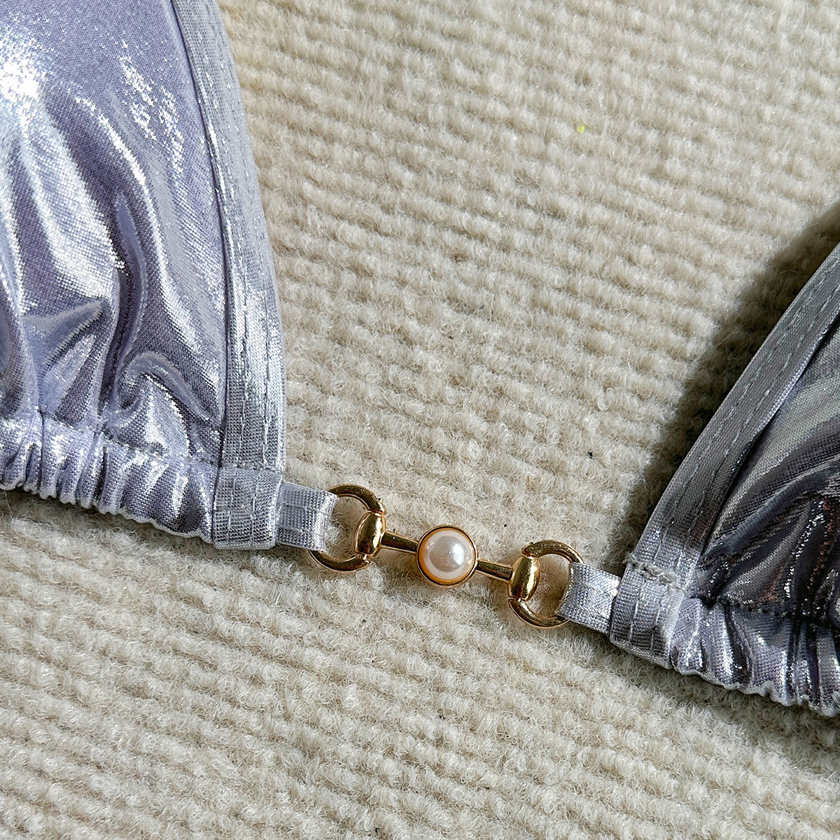 Shiny Color Micro Pearls Bikini