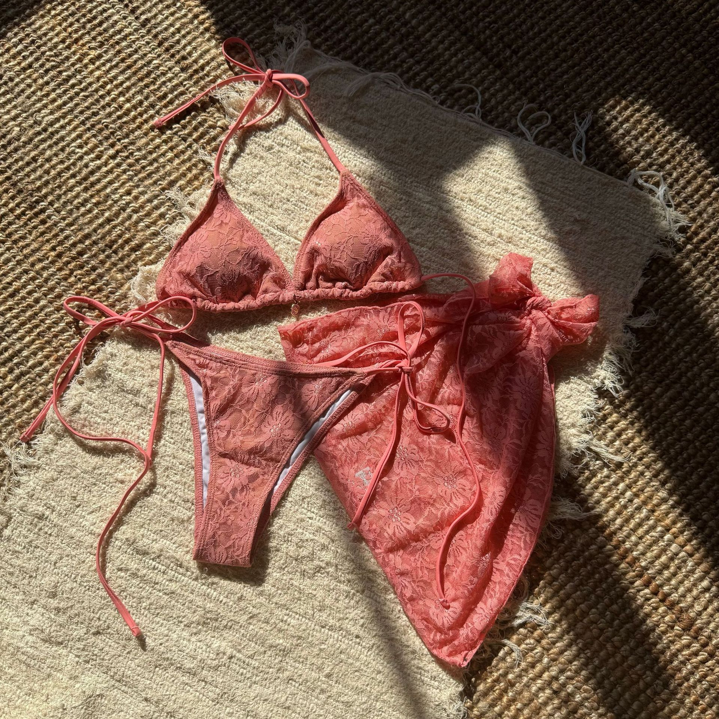 3PCS Sexy Lace Brazilian Bikini Set