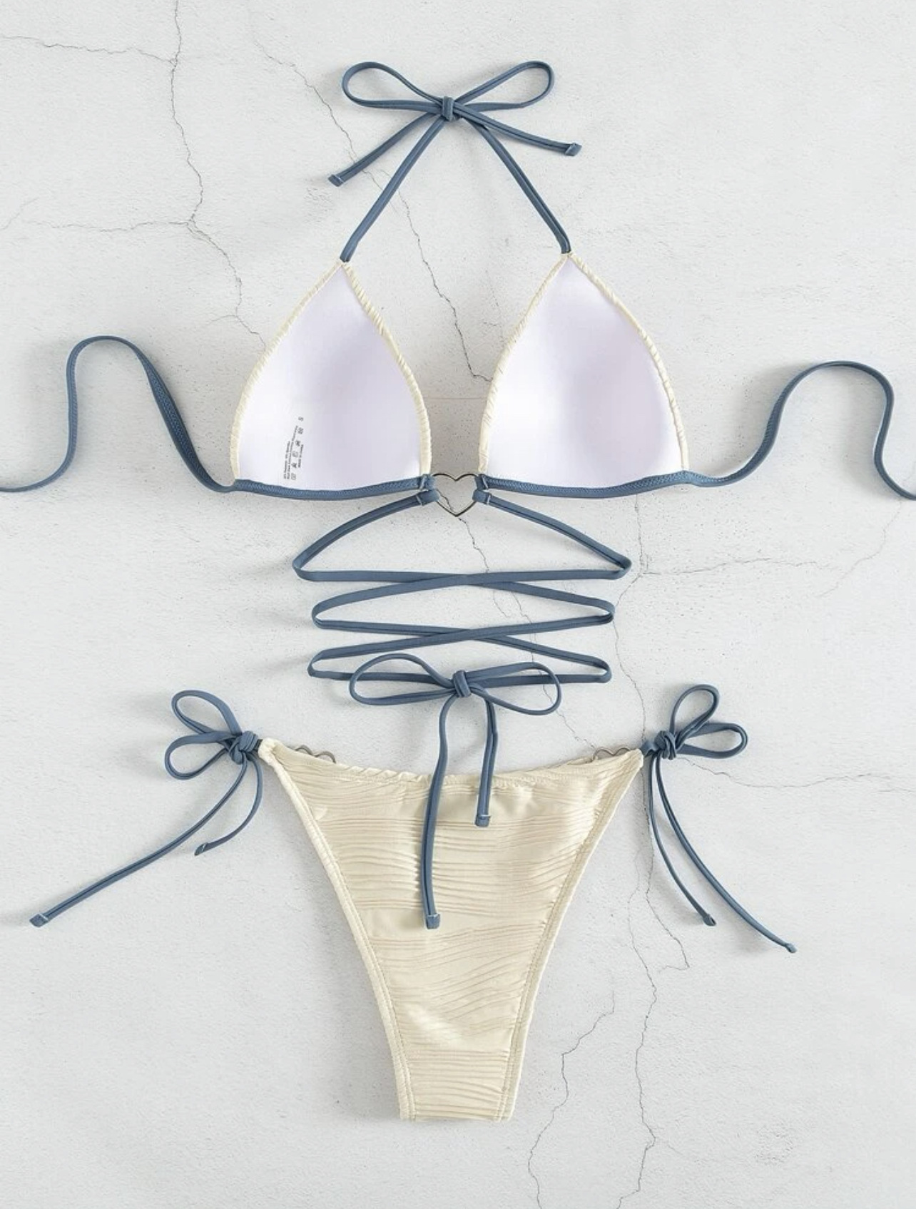 Trendy Heart Crisscross Halter Bikini