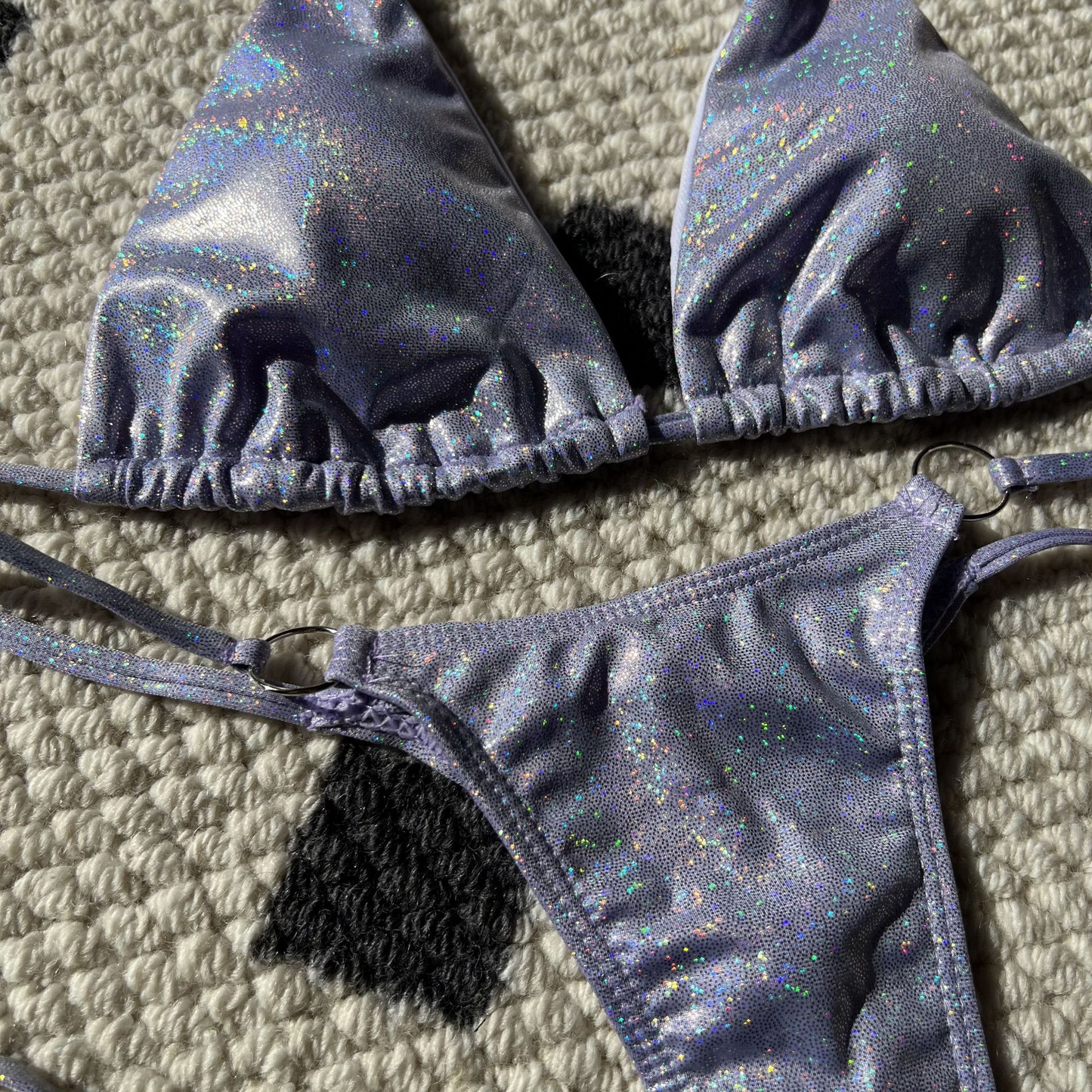 Shiny Glitter Micro Thong Bikini Set