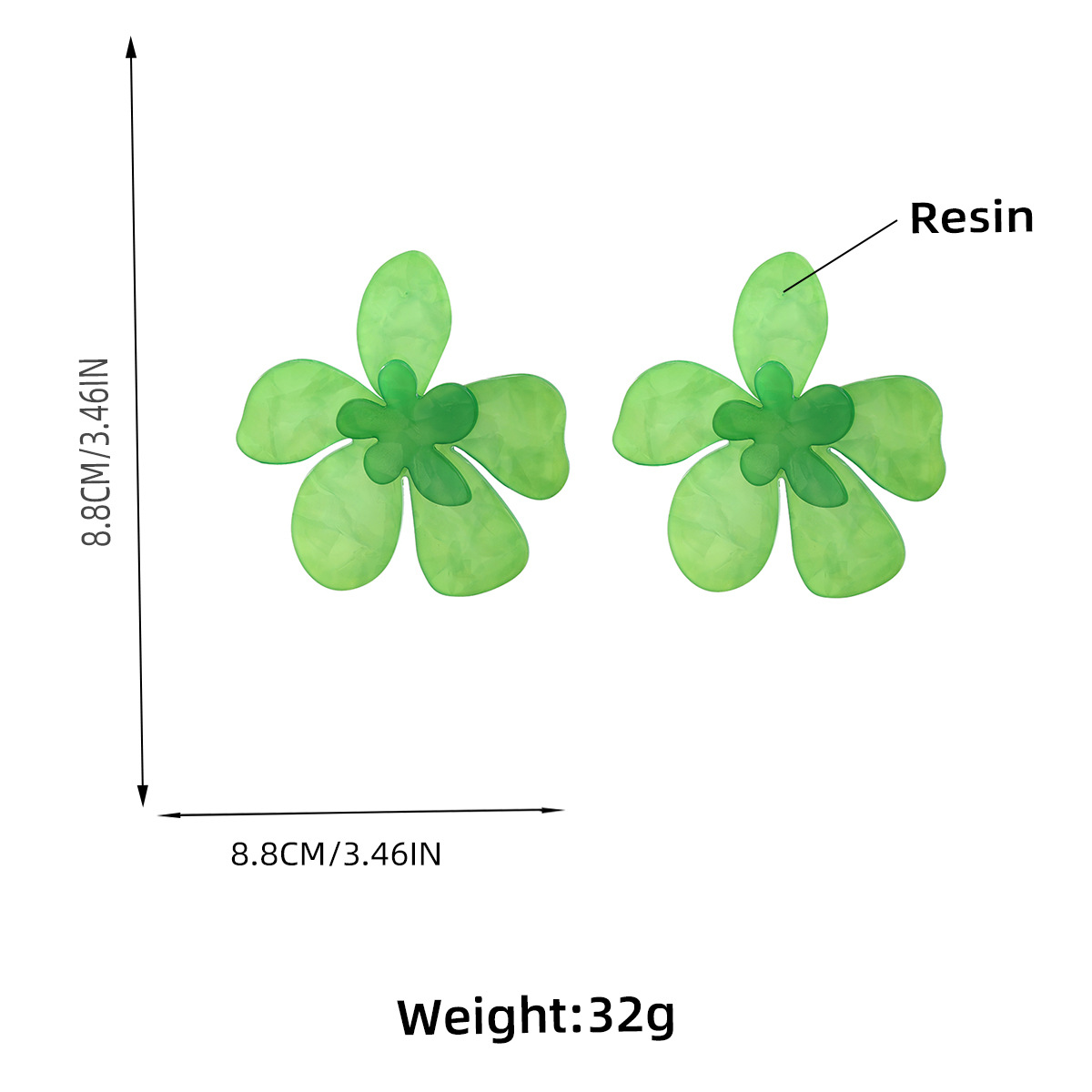Large Acrylic Flower Earrings Big Statement Exaggerated Jewelry