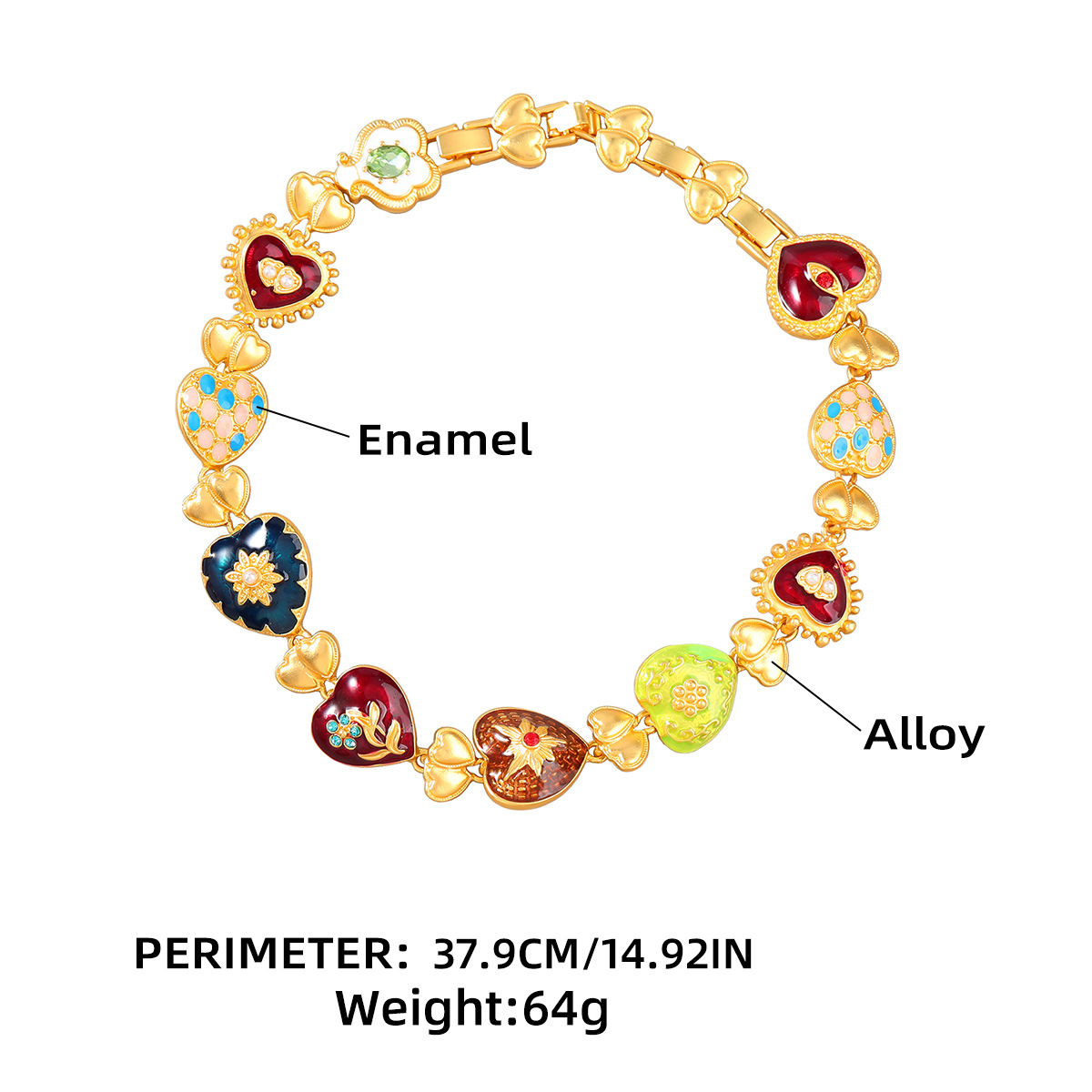 Unique Bohemia Heart Shape Flower Necklace Gifts