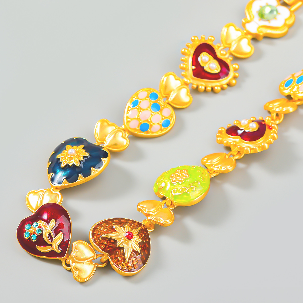 Unique Bohemia Heart Shape Flower Necklace Gifts