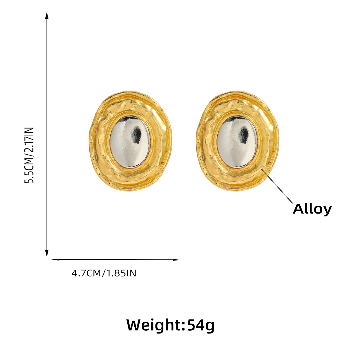 Exaggerated Large Round Circle Stud Earrings Piercing Earring Steampunk