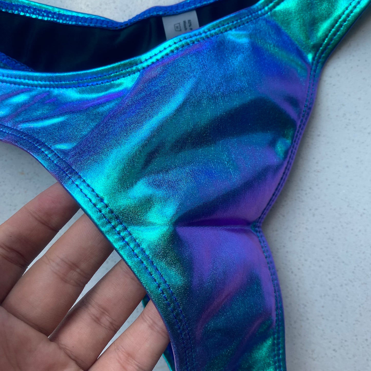 Sexy Unique holographic Blue Swimwear