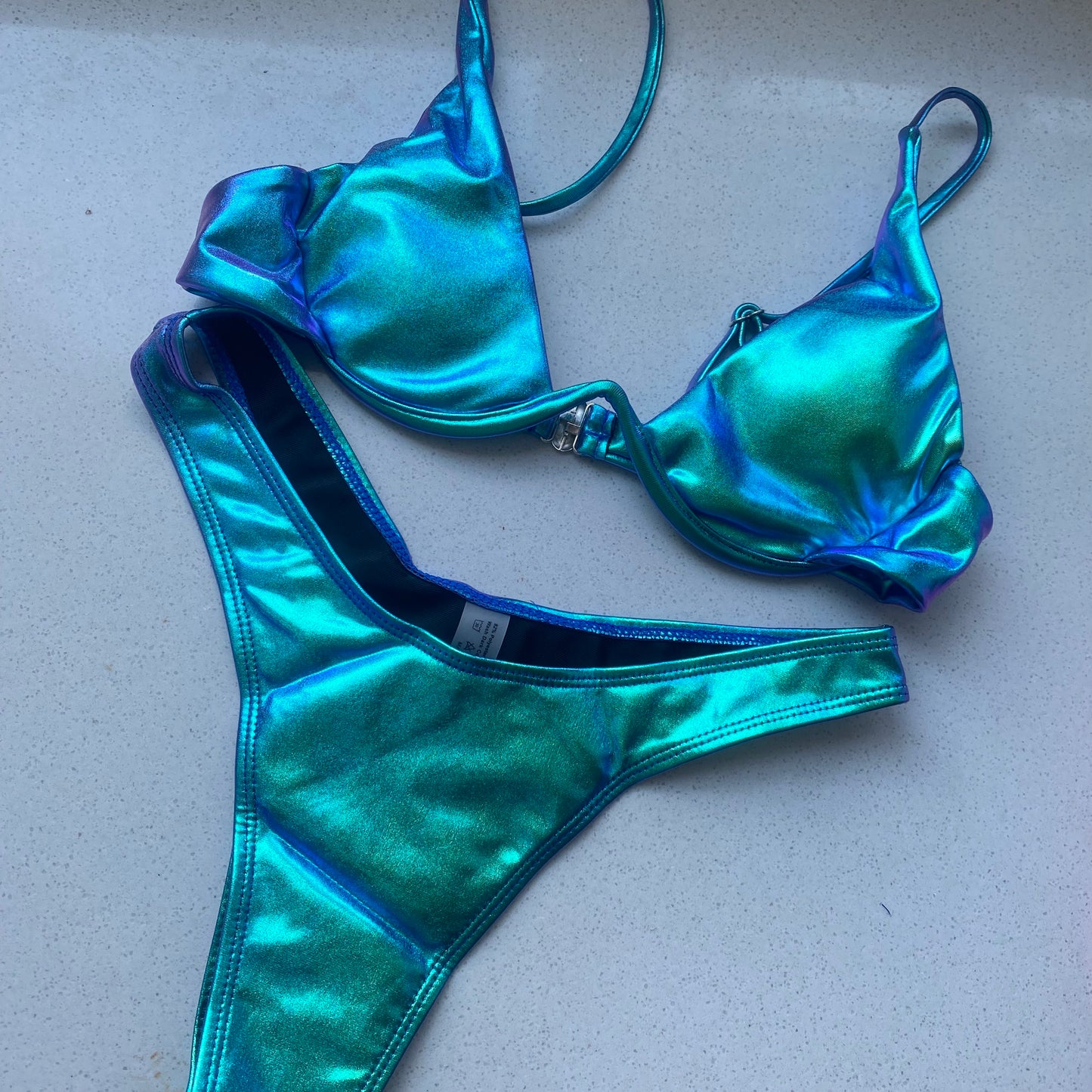 Sexy Unique holographic Blue Swimwear