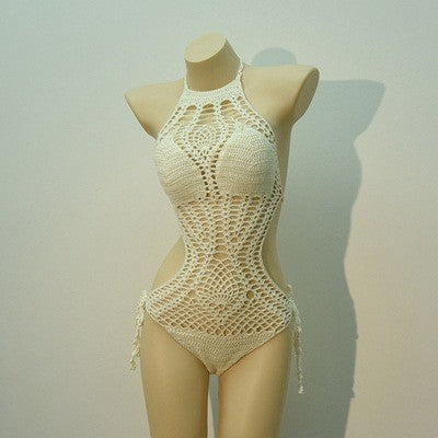 Halter Hollow Out Crochet Bikini