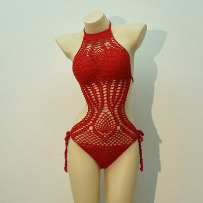 Halter Hollow Out Crochet Bikini