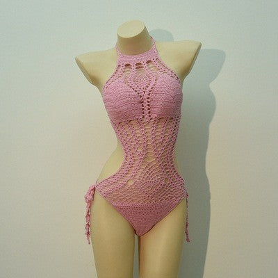 Halter Hollow Out Crochet Bikini