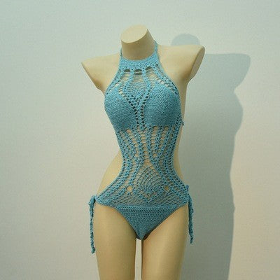 Halter Hollow Out Crochet Bikini