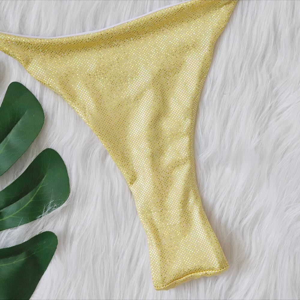 Sexy Micro Rhinestones Thong T-Back Bikini