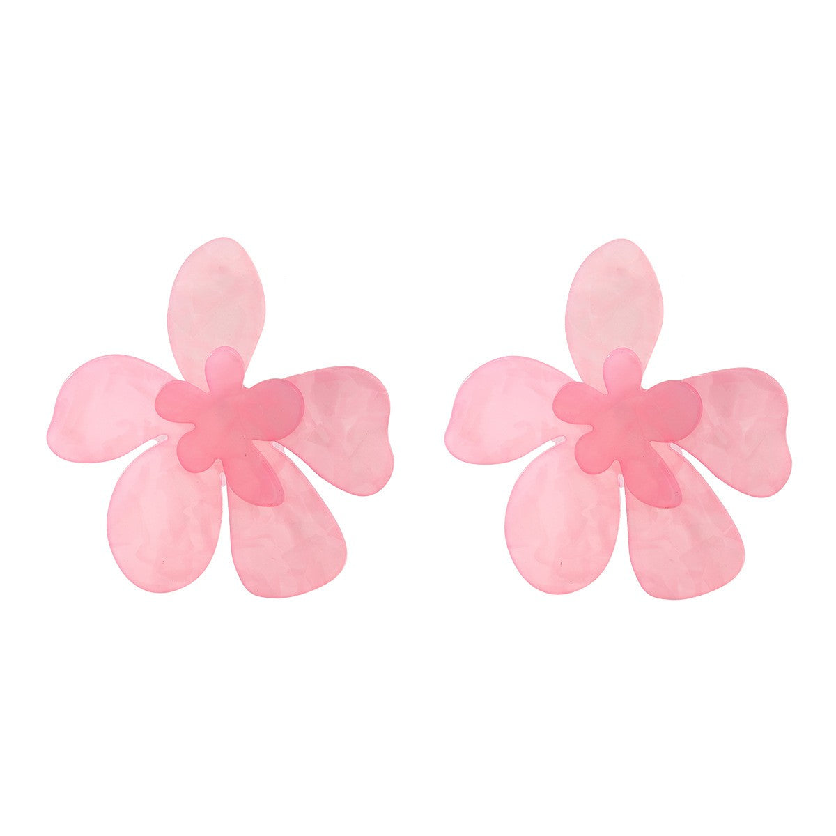 Large Acrylic Flower Earrings Big Statement Exaggerated Jewelry