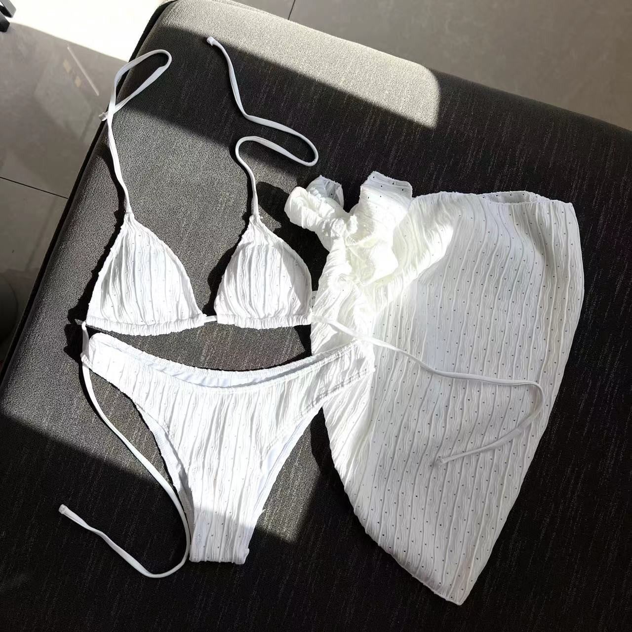 Cover Up Halter Micro 3 Piece Bikini Set