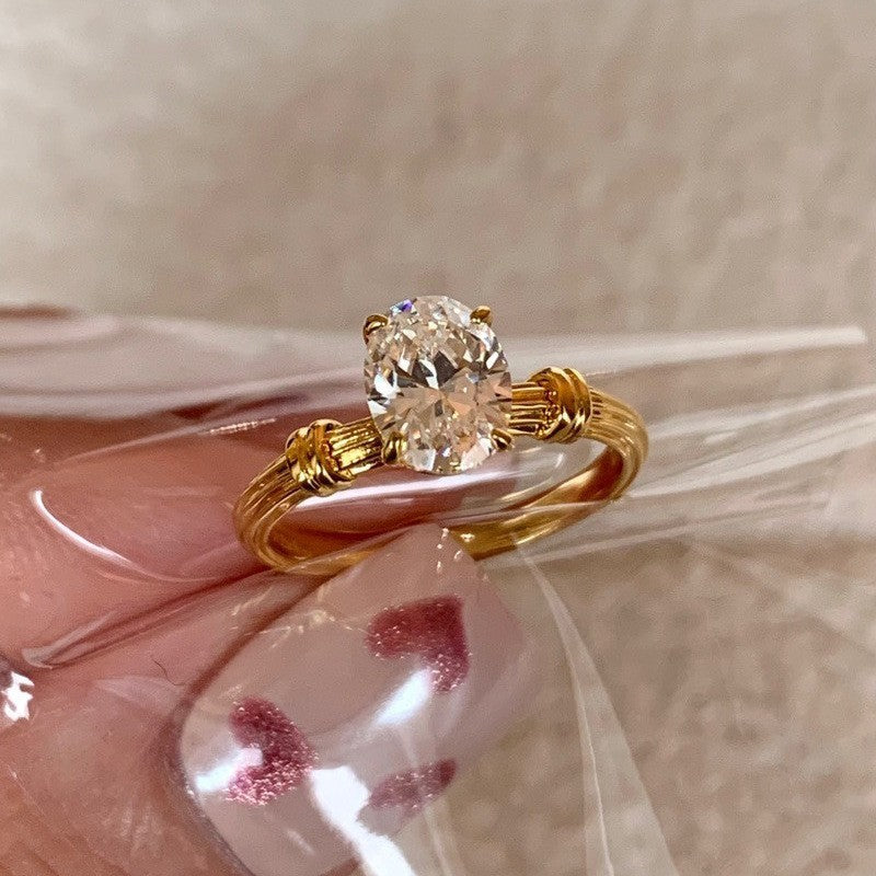 Fashion Gold Plated Butterfly Flower Finger Ring Birthday Gifts