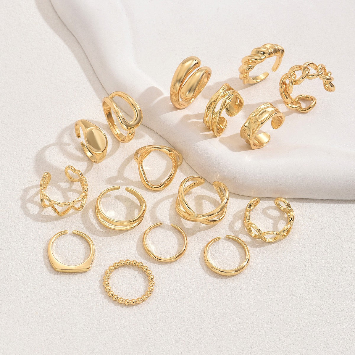 Punk-Style Alloy Electroplated Irregular Exaggerated Ring