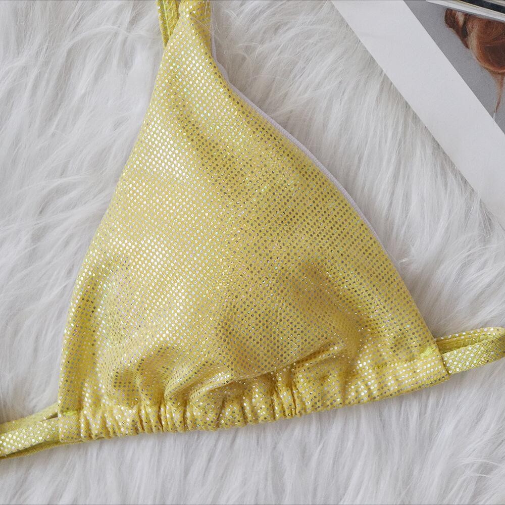 Sexy Micro Rhinestones Thong T-Back Bikini