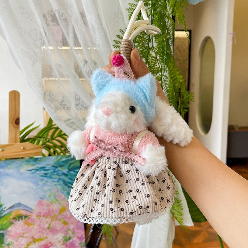 Cute Lop-eared Rabbit Plush Doll Keychain Pendant