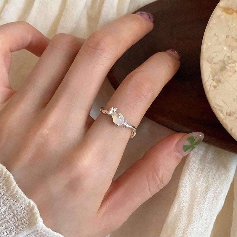 Fashion Gold Plated Butterfly Flower Finger Ring Birthday Gifts