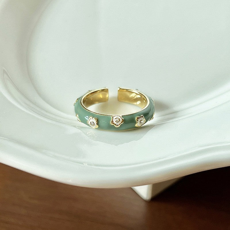 Fashion Gold Plated Butterfly Flower Finger Ring Birthday Gifts