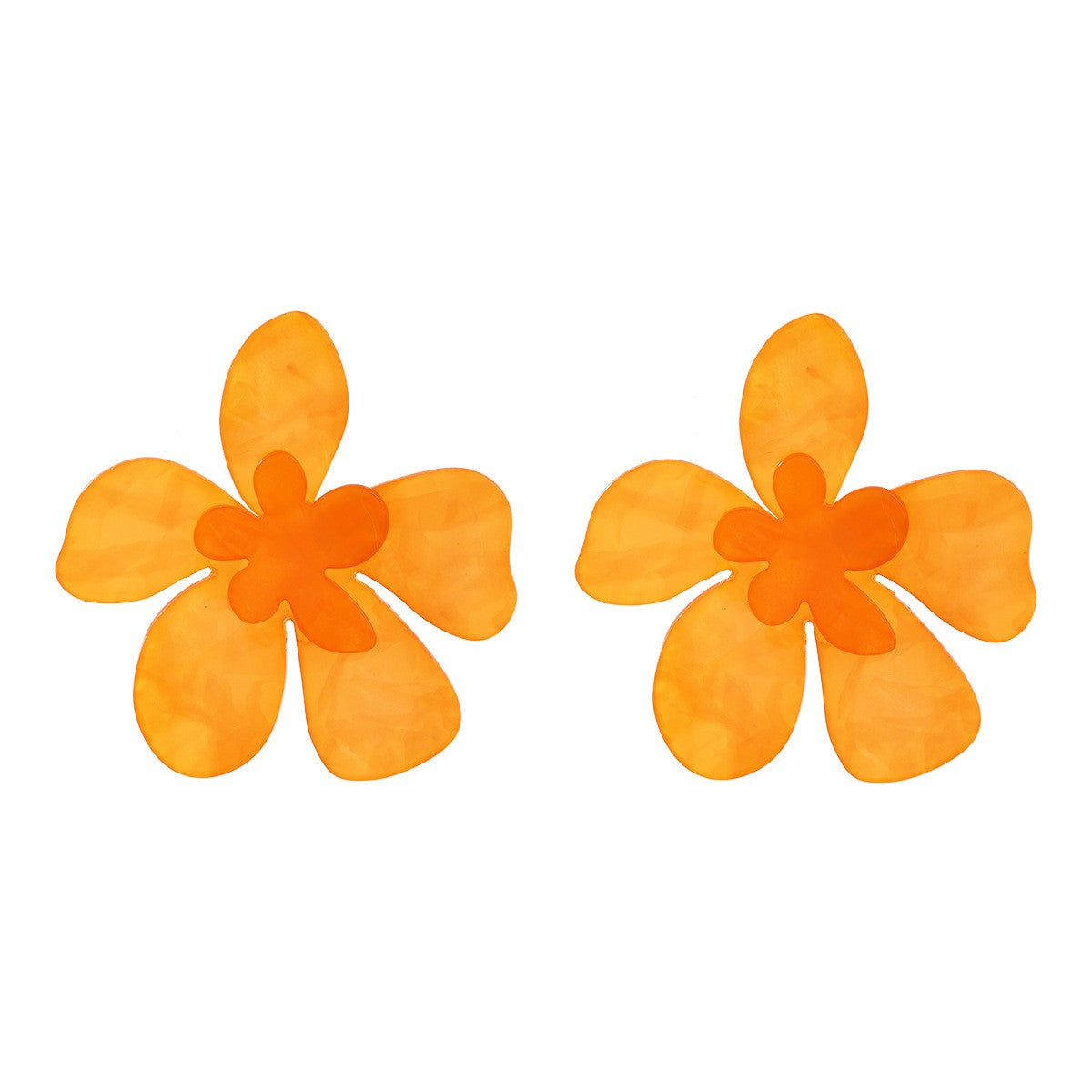 Large Acrylic Flower Earrings Big Statement Exaggerated Jewelry