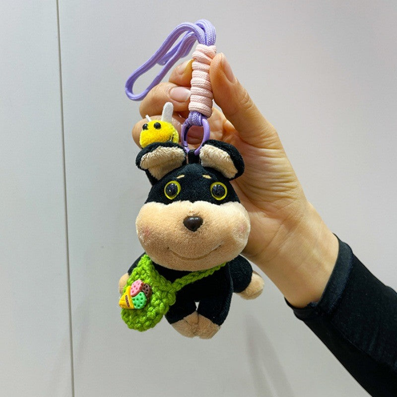 Honey Bee Dog Bag Pendant Plush Doll Keychain