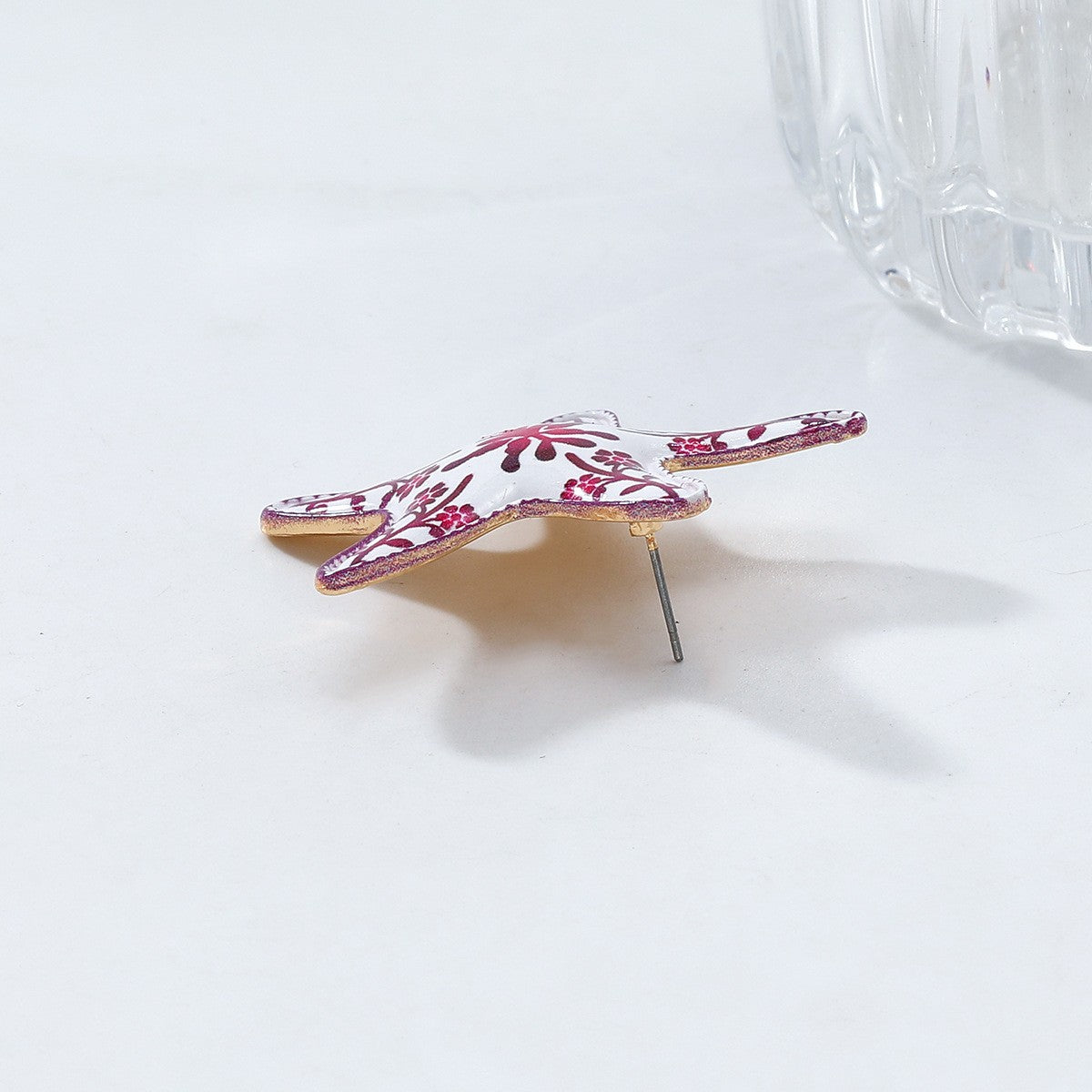 Fashion Unique Painted Flower Starfish Stud Earrings