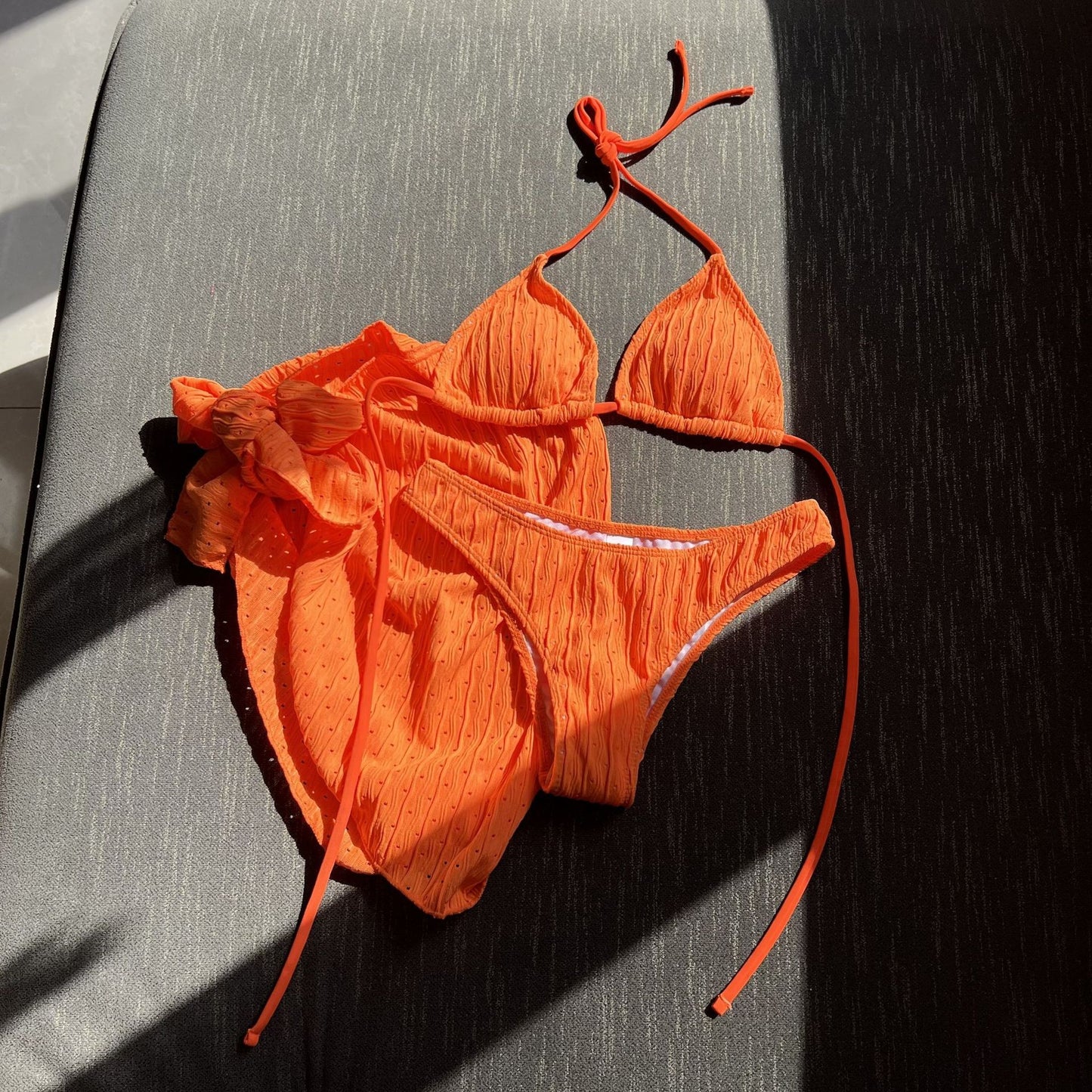Cover Up Halter Micro 3 Piece Bikini Set