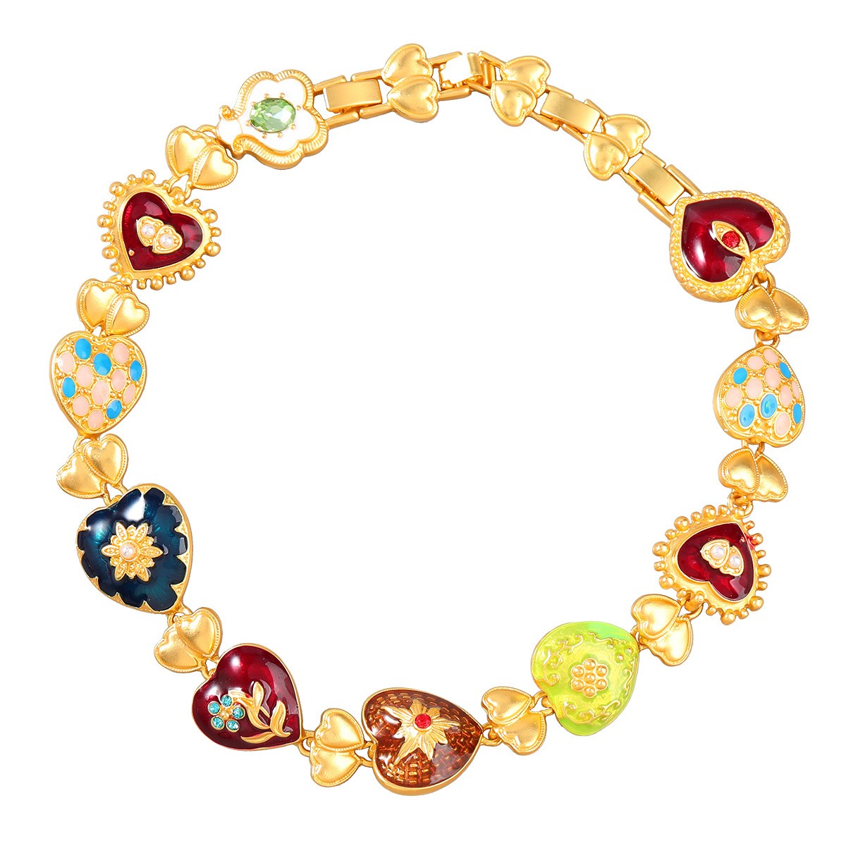 Unique Bohemia Heart Shape Flower Necklace Gifts
