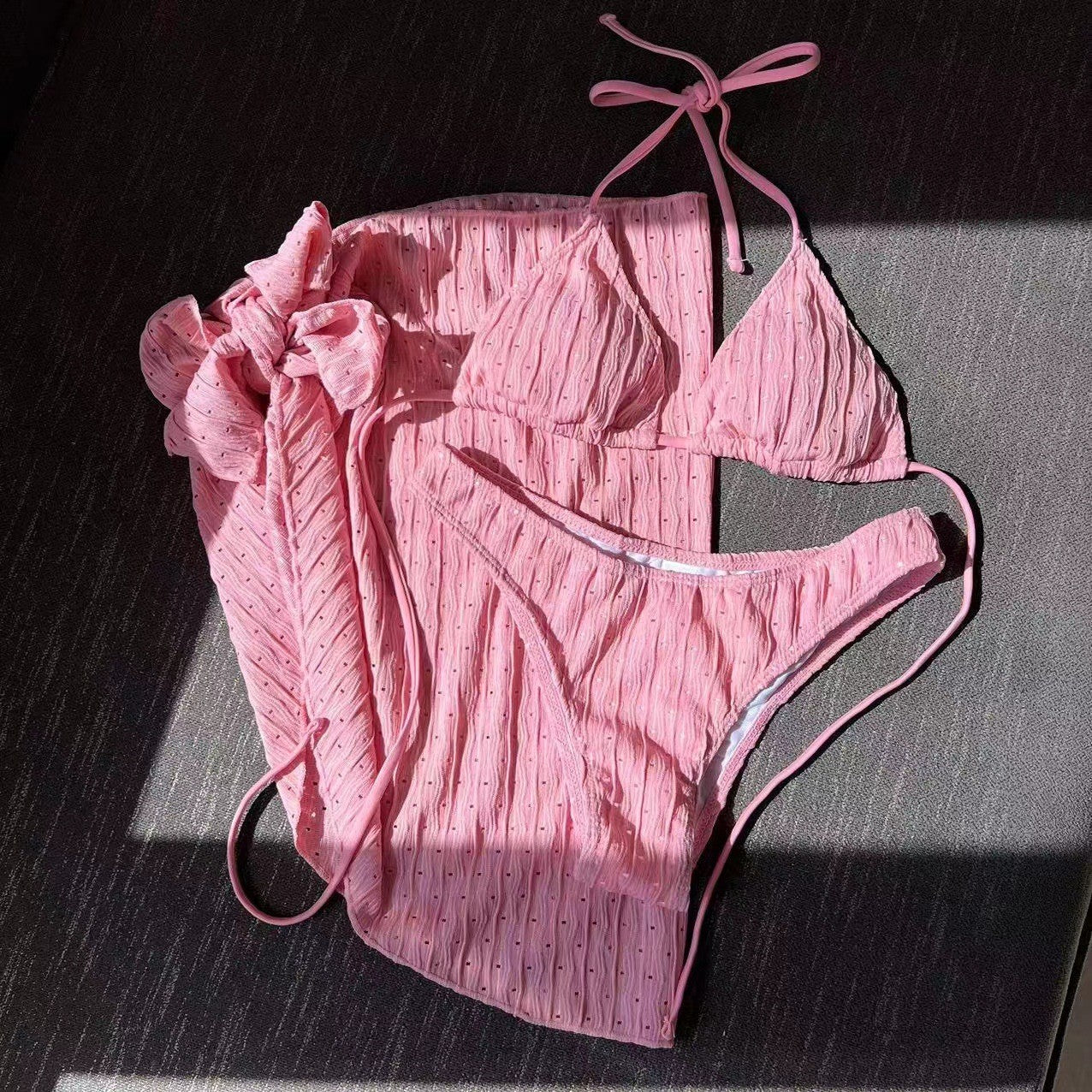 Cover Up Halter Micro 3 Piece Bikini Set