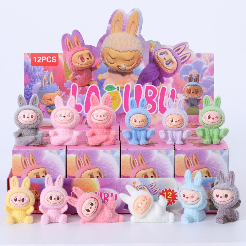 12 pcs Mini Flocked Cute Dolls Blind Box Children's Toy