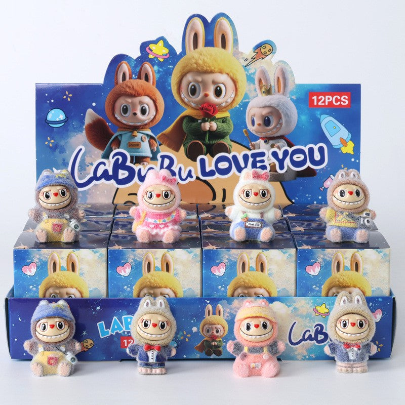 12 pcs Mini Flocked Cute Dolls Blind Box Children's Toy