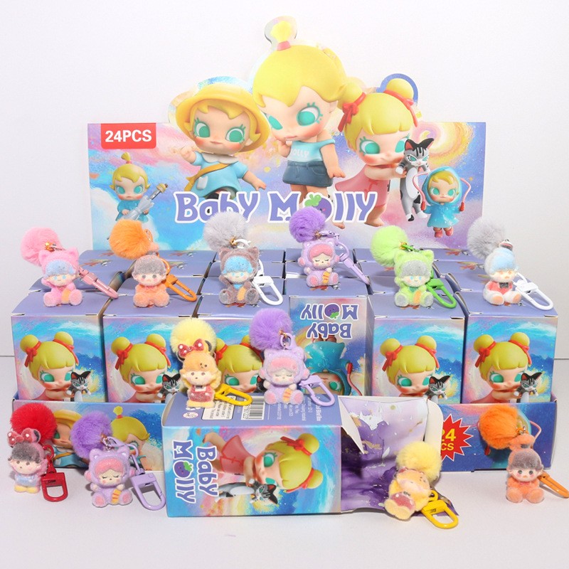 24pcs set Mini Labubu Pendant Blind Box Toys Kawaii Anime Surprise box