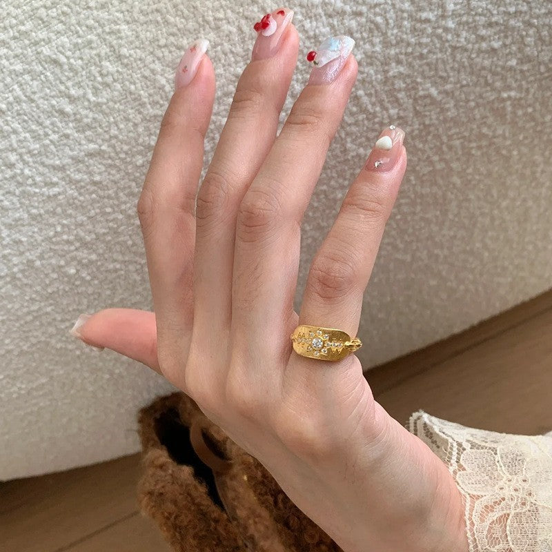 Fashion Gold Plated Butterfly Flower Finger Ring Birthday Gifts
