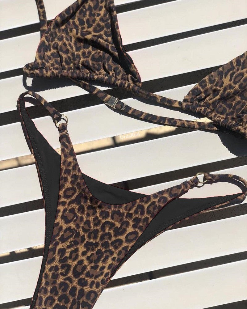 Micro Leopard Bikini High Cut Swimwear
