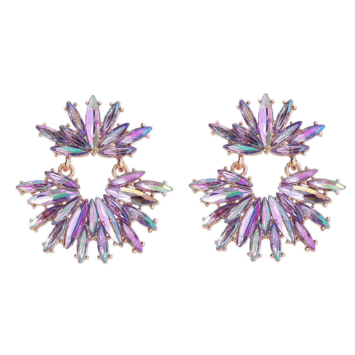 Luxury Geometric Rhinestone Pendants Earrings Bohemian Jewelry