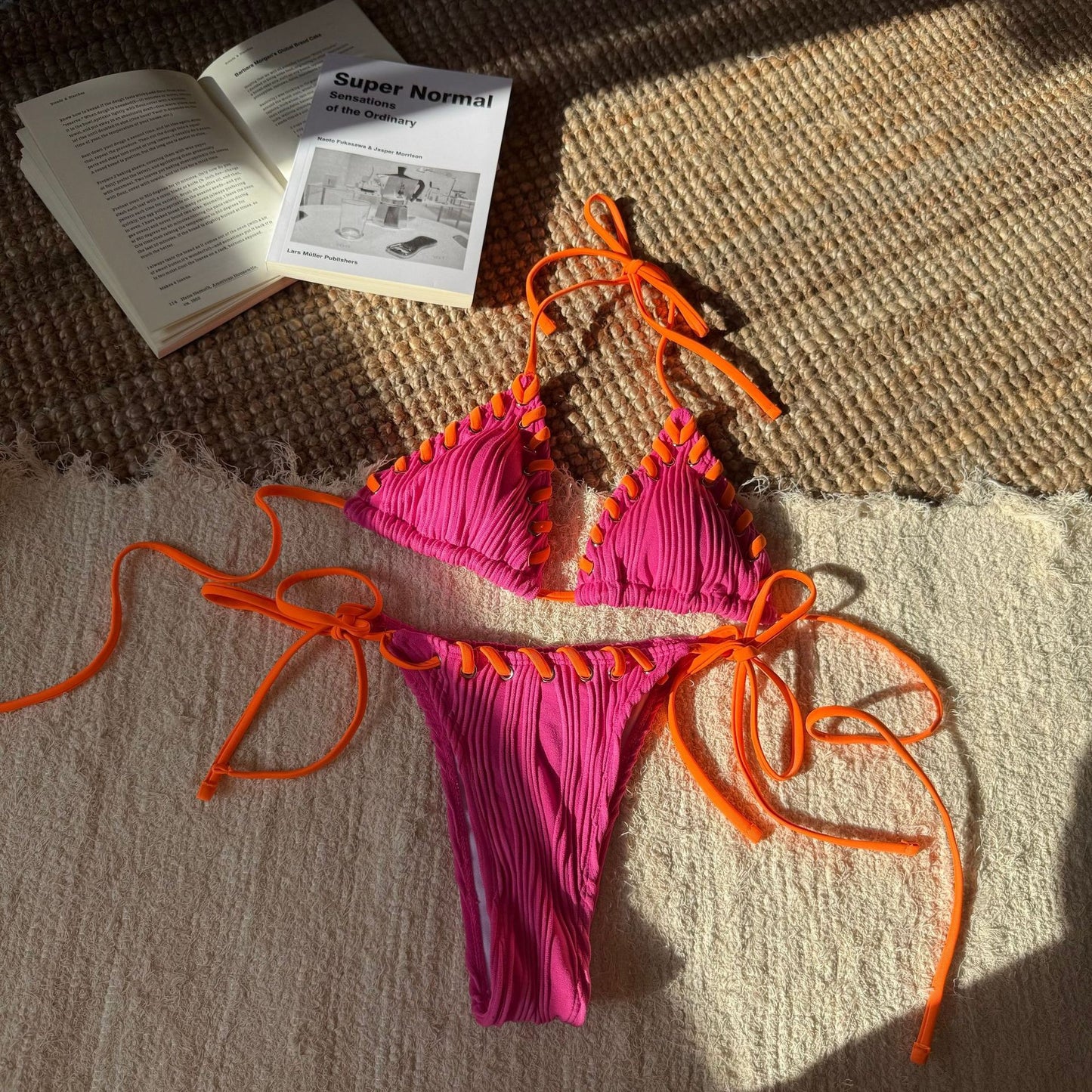 Micro Halter Wrinkled Weave Bikini