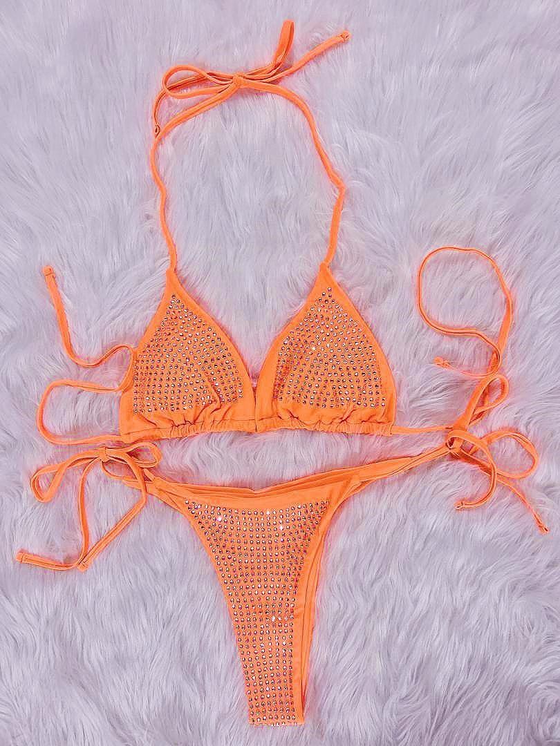 Wrap Around Halter Micro Diamond Bikini