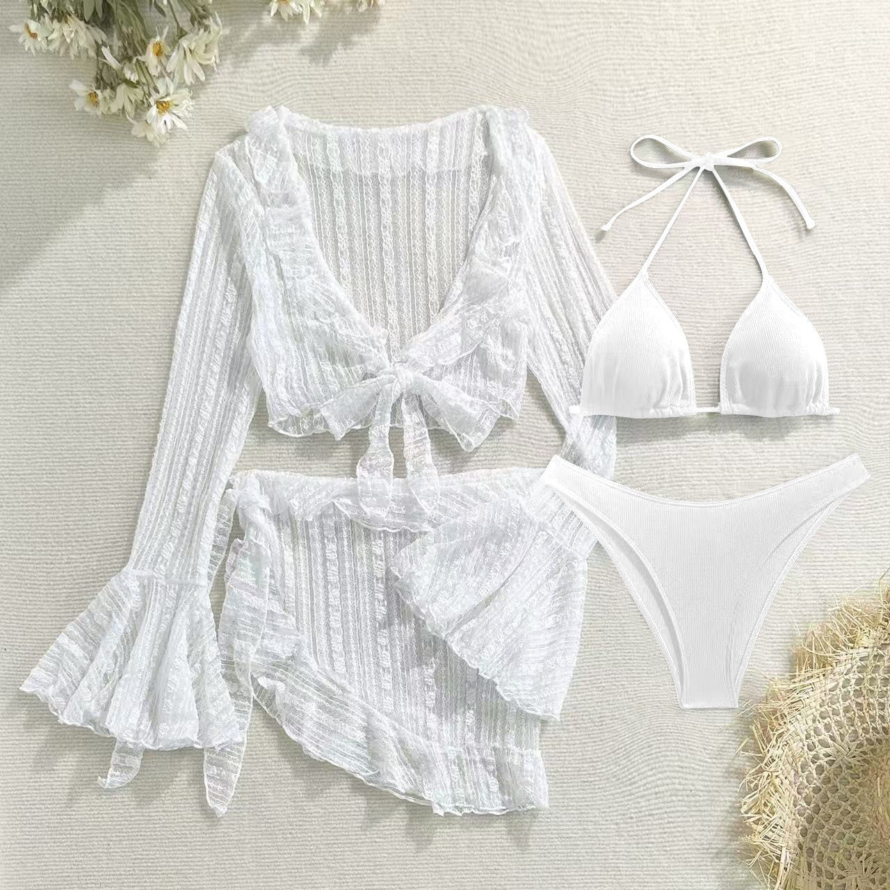 Four-piece Long-sleeve Cover-up Swimwear