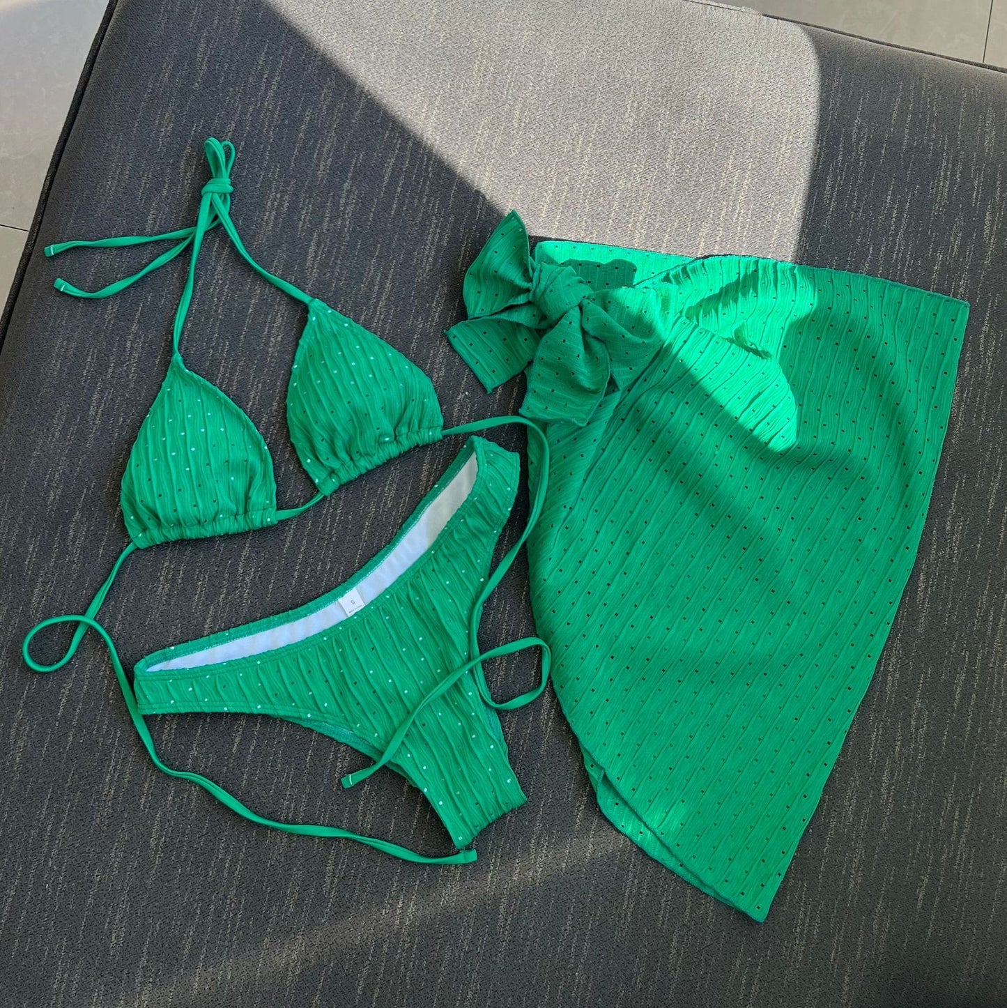 Cover Up Halter Micro 3 Piece Bikini Set