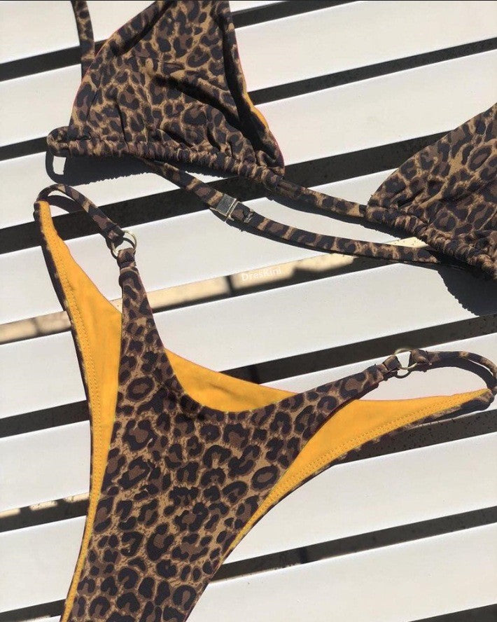 Micro Leopard Bikini High Cut Swimwear