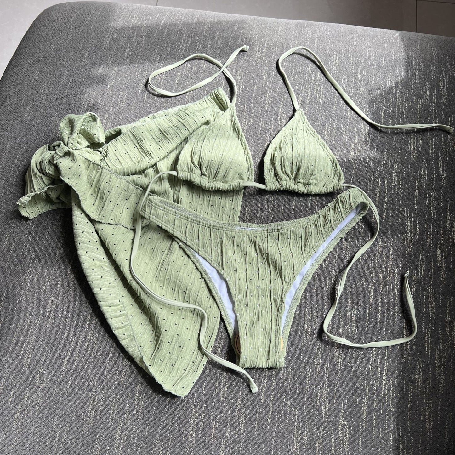 Cover Up Halter Micro 3 Piece Bikini Set