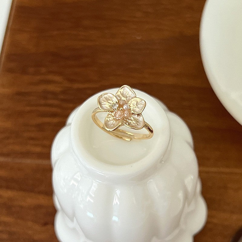 Fashion Gold Plated Butterfly Flower Finger Ring Birthday Gifts